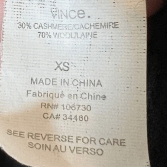 Vince Dark Grey Textured Sweater With Tie Cashmere Blend Size XS - Picture 14 of 14